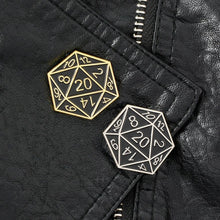 Load image into Gallery viewer, D20 Dice Pin - Dungeons &amp; Dragons Brooch
