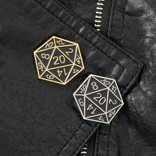 Load image into Gallery viewer, D20 Dice Pin - Dungeons & Dragons Brooch