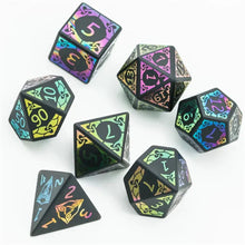Charger l'image dans la galerie, Obsidian Rainbow Lattice Stone Dice Set for Dungeons & Dragons