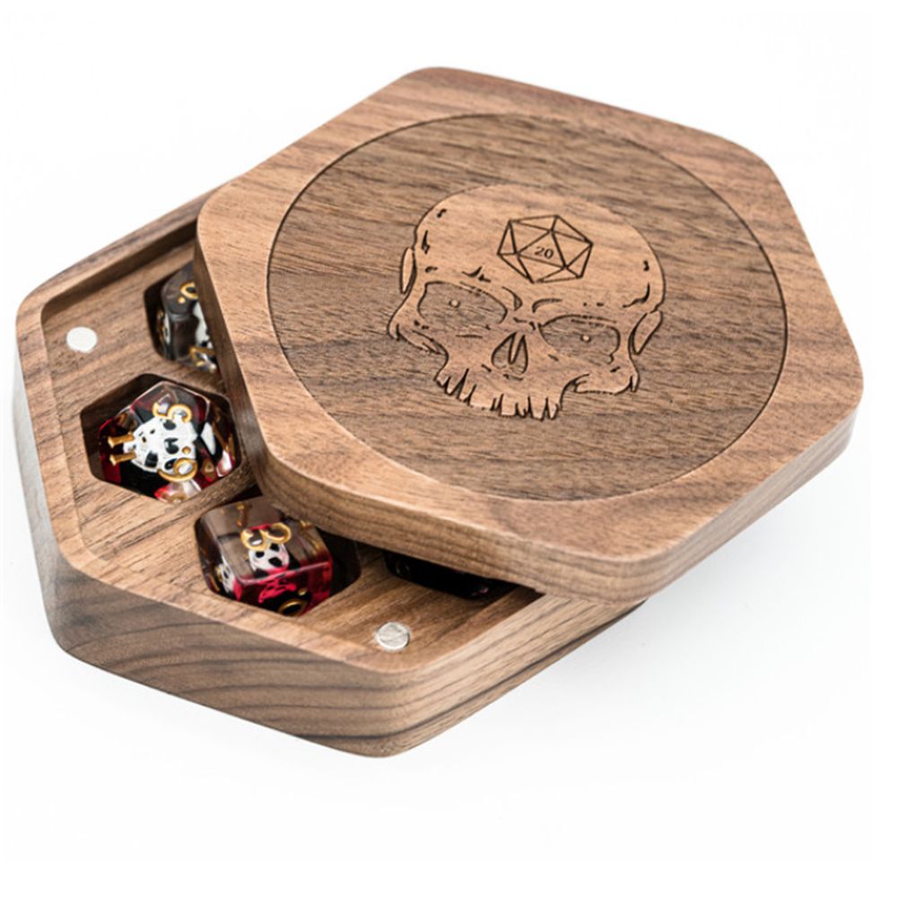 Skull Wood Dice Box for Dungeons & Dragons
