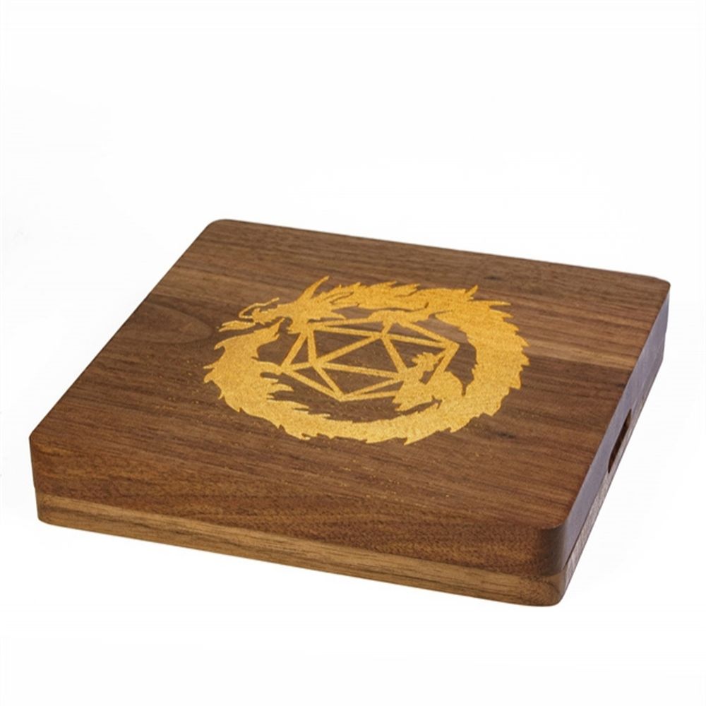 Dragon Wood Dice Storage & Tray for Dungeons & Dragons