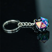 Load image into Gallery viewer, Metal D20 Keychain - Dungeons &amp; Dragons Accessory
