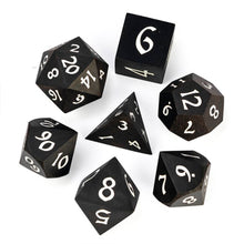 Load image into Gallery viewer, Ebony Wood Dice Set for Dungeons & Dragons