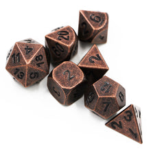 Load image into Gallery viewer, Earthen Bronze Metal Dice Set for Dungeons & Dragons