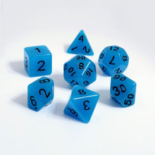 Load image into Gallery viewer, Blue Glow-in-The-Dark Dice Set for Dungeons & Dragons
