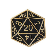 Load image into Gallery viewer, D20 Dice Pin - Dungeons & Dragons Brooch