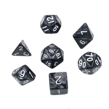 Load image into Gallery viewer, Black Pearl Dice Set for Dungeons & Dragons