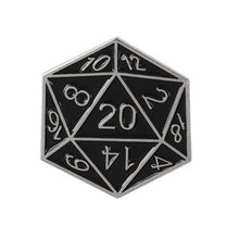 Load image into Gallery viewer, D20 Dice Pin - Dungeons &amp; Dragons Brooch
