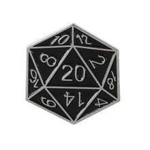 Load image into Gallery viewer, D20 Dice Pin - Dungeons & Dragons Brooch