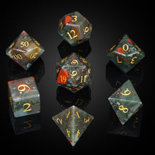 Charger l'image dans la galerie, Blood Moss Agate Stone Dice Set for Dungeons &amp; Dragons
