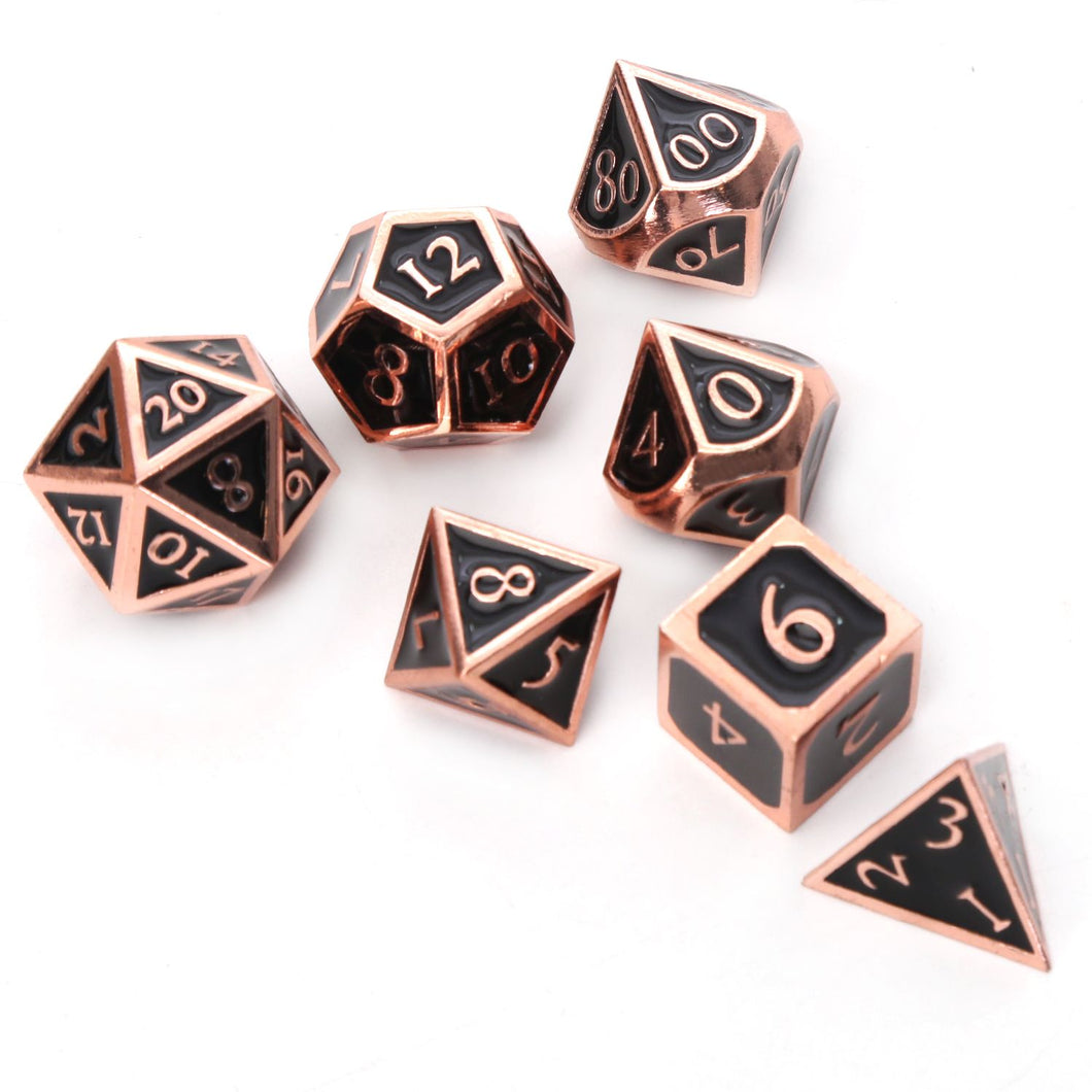 Copper Shadow Metal Dice Set for Dungeons & Dragons
