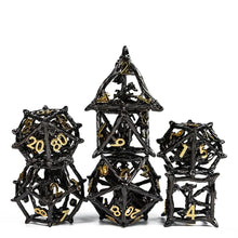 Charger l&#39;image dans la galerie, Ensemble de dés polyédriques en acier usé au combat pour donjons et dragons
