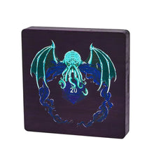 Charger l&#39;image dans la galerie, Chtulu D20 Purple Wood Dice Storage &amp; Tray for Dungeons &amp; Dragons
