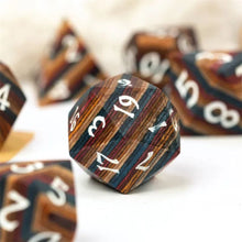 Load image into Gallery viewer, Layered Wood Dice Set for Dungeons &amp; Dragons
