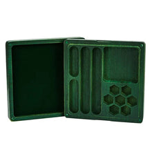 Charger l&#39;image dans la galerie, Green Death Skull Wood Dice Storage &amp; Tray for Dungeons &amp; Dragons
