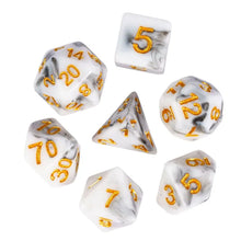 Charger l&#39;image dans la galerie, White Marble Dice Set for Dungeons &amp; Dragons
