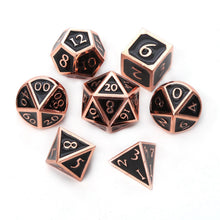 Load image into Gallery viewer, Copper Shadow Metal Dice Set for Dungeons &amp; Dragons
