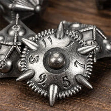 Load image into Gallery viewer, Spiked Shield Battlerager Metal Dice Set for Dungeons &amp; Dragons
