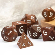 Load image into Gallery viewer, Sandalwood Wood Dice Set for Dungeons &amp; Dragons
