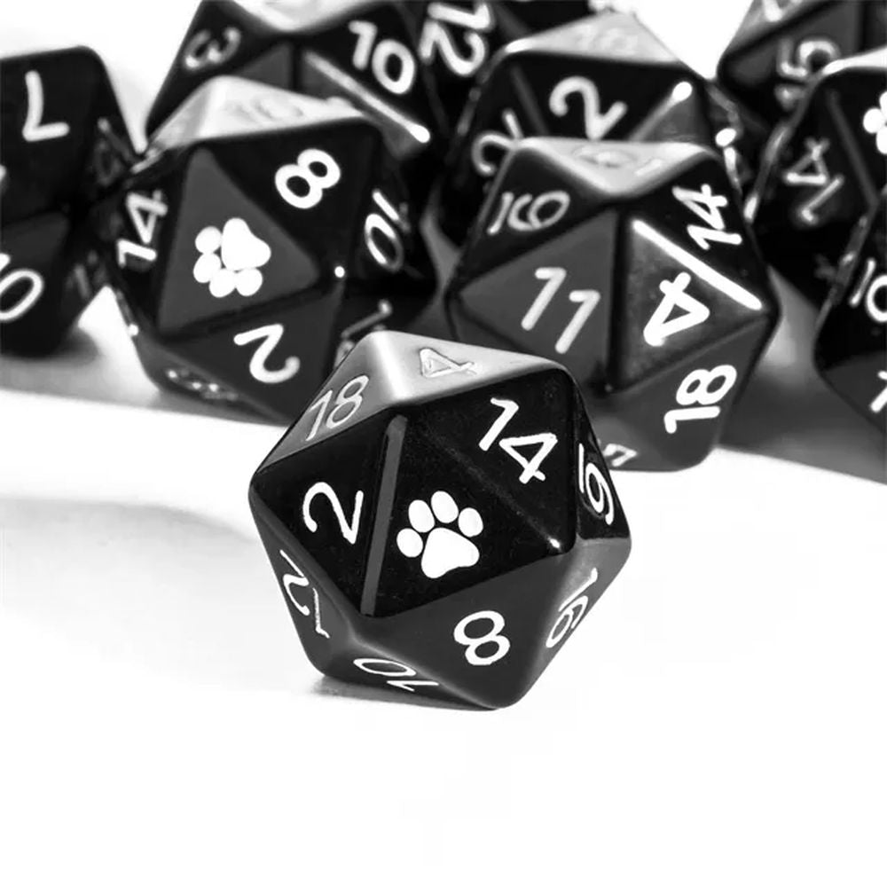 Beast Paw Print Dice Set (D20) for Dungeons & Dragons
