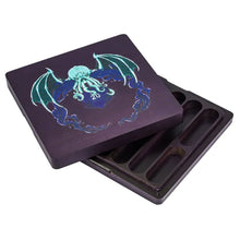 Charger l&#39;image dans la galerie, Chtulu D20 Purple Wood Dice Storage &amp; Tray for Dungeons &amp; Dragons
