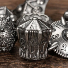 Load image into Gallery viewer, Spiked Shield Battlerager Metal Dice Set for Dungeons &amp; Dragons
