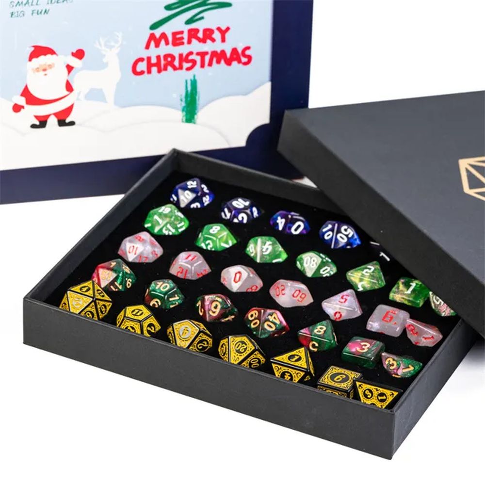 Gift Box of 5 Dice Sets for Dungeons & Dragons - Christmas Gift