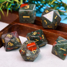 Charger l'image dans la galerie, Blood Moss Agate Stone Dice Set for Dungeons &amp; Dragons
