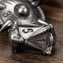 Load image into Gallery viewer, Spiked Shield Battlerager Metal Dice Set for Dungeons &amp; Dragons
