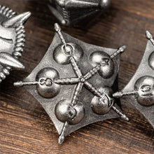 Load image into Gallery viewer, Spiked Shield Battlerager Metal Dice Set for Dungeons &amp; Dragons
