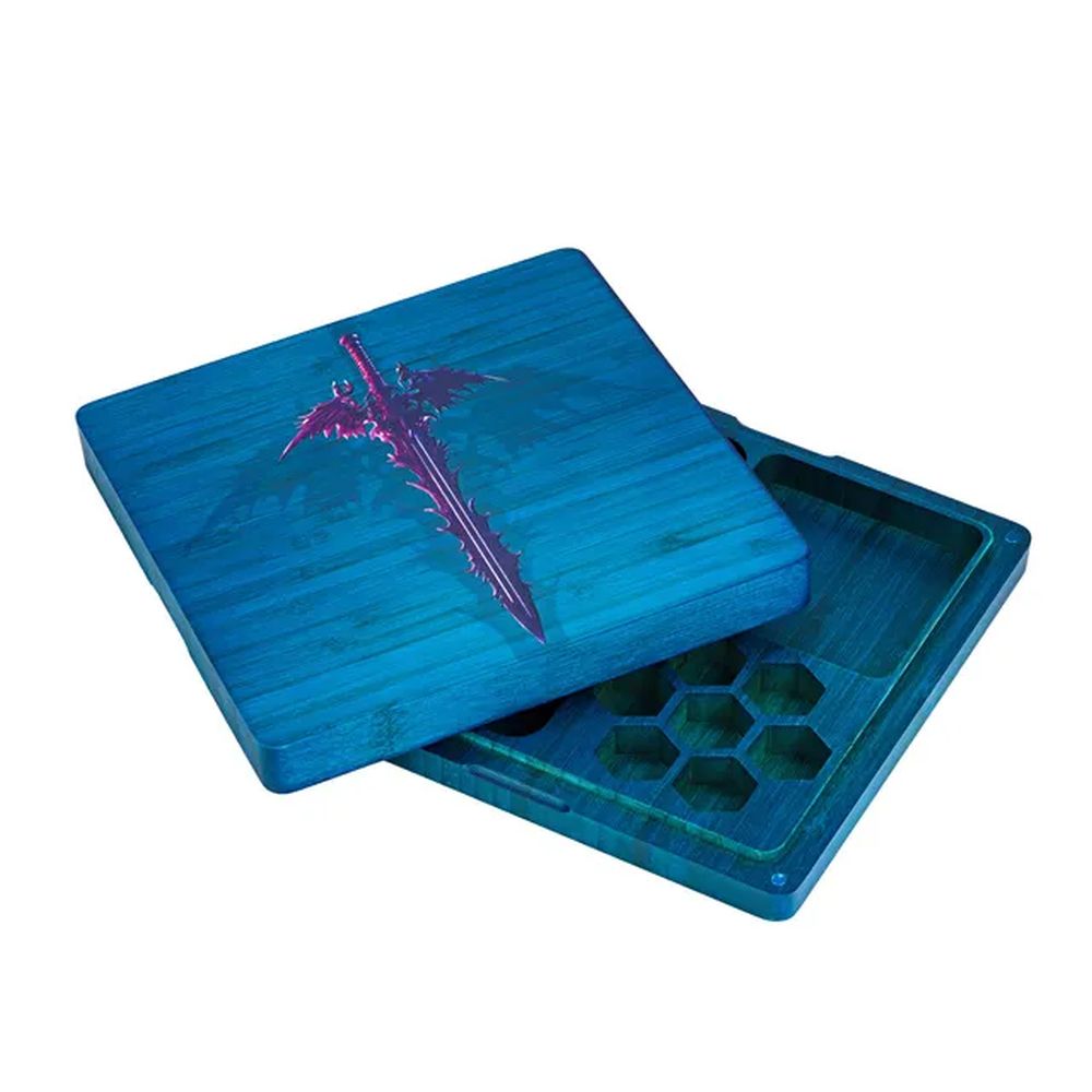Blue Sword Wood Dice Storage & Tray for Dungeons & Dragons