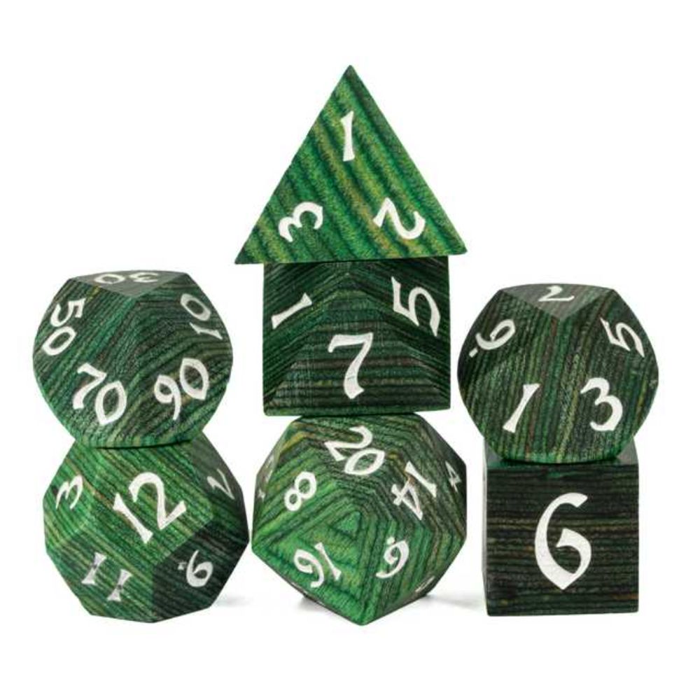 Emerald Enclave Wood Dice Set for Dungeons & Dragons