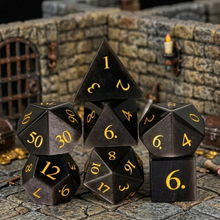 Load image into Gallery viewer, Nightfall Obsidian Gemstone Dice Set
