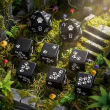 Load image into Gallery viewer, Wild Beast Paw Print Dice Set (D6 &amp; D20)

