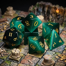 Load image into Gallery viewer, Jadefire Gemstone Dice Set
