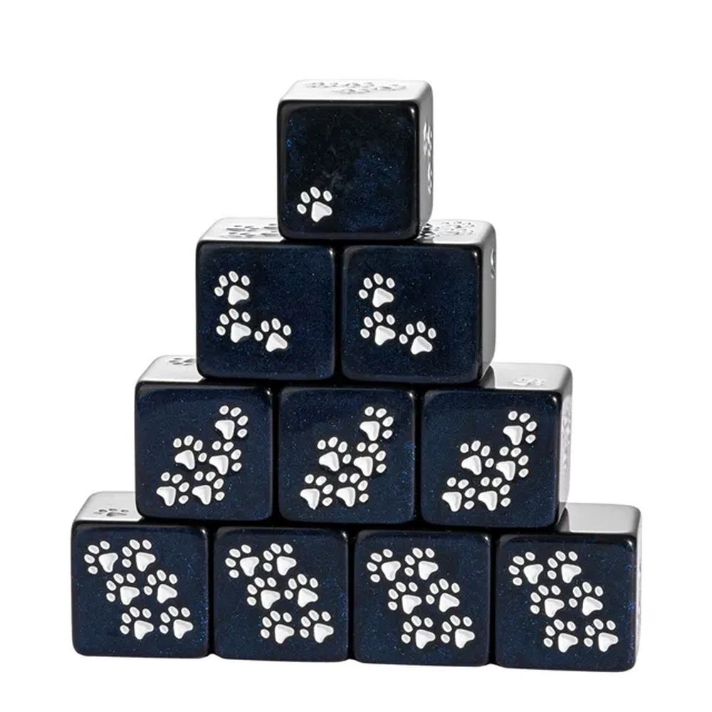 Beast Paw Print Dice Set (6 x D6) for Dungeons & Dragons