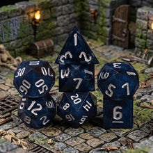 Charger l'image dans la galerie, Midnight Glitter Sharp Edge Resin Dice Set
