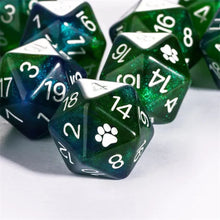 Load image into Gallery viewer, Wild Beast Paw Print Dice Set (D6 &amp; D20)
