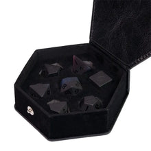 Charger l&#39;image dans la galerie, Obsidian Rainbow Numbers Stone Dice Set for Dungeons &amp; Dragons
