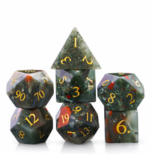 Charger l'image dans la galerie, Blood Moss Agate Stone Dice Set for Dungeons &amp; Dragons
