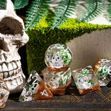 Charger l&#39;image dans la galerie, Day of the Dead Skull &amp; Flowers Dice Set for Dungeons &amp; Dragons
