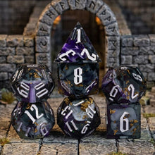 Load image into Gallery viewer, Voidlight Foil Sharp Edge Resin Dice Set
