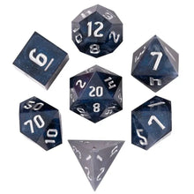Charger l'image dans la galerie, Midnight Glitter Sharp Edge Resin Dice Set
