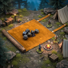 Load image into Gallery viewer, Leather Scroll Dice Mat and Storage for Dungeons &amp; Dragons
