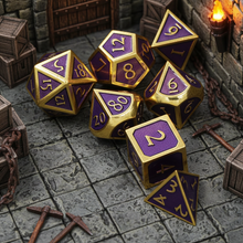 Load image into Gallery viewer, Mystic Sovereign Embossed Metal Dice Set for Dungeons &amp; Dragons
