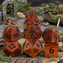 Load image into Gallery viewer, Runebark Rosewood Dice Set
