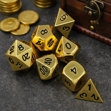 Load image into Gallery viewer, King's Gold Metal Dice Set for Dungeons &amp; Dragons
