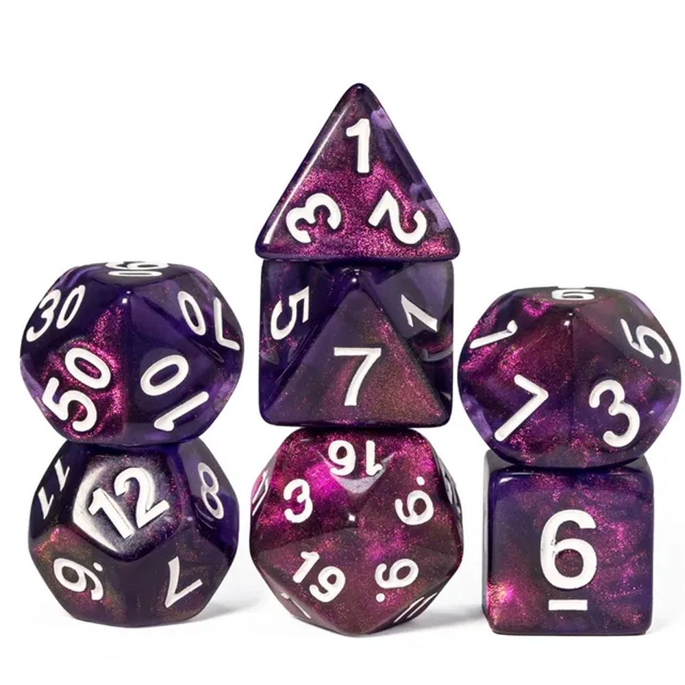 Twilight Bloom Glitter Dice Set for Dungeons & Dragons