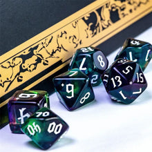 Load image into Gallery viewer, Wyrmshade Purple &amp; Turquoise Blend Dice Set for Dungeons &amp; Dragons
