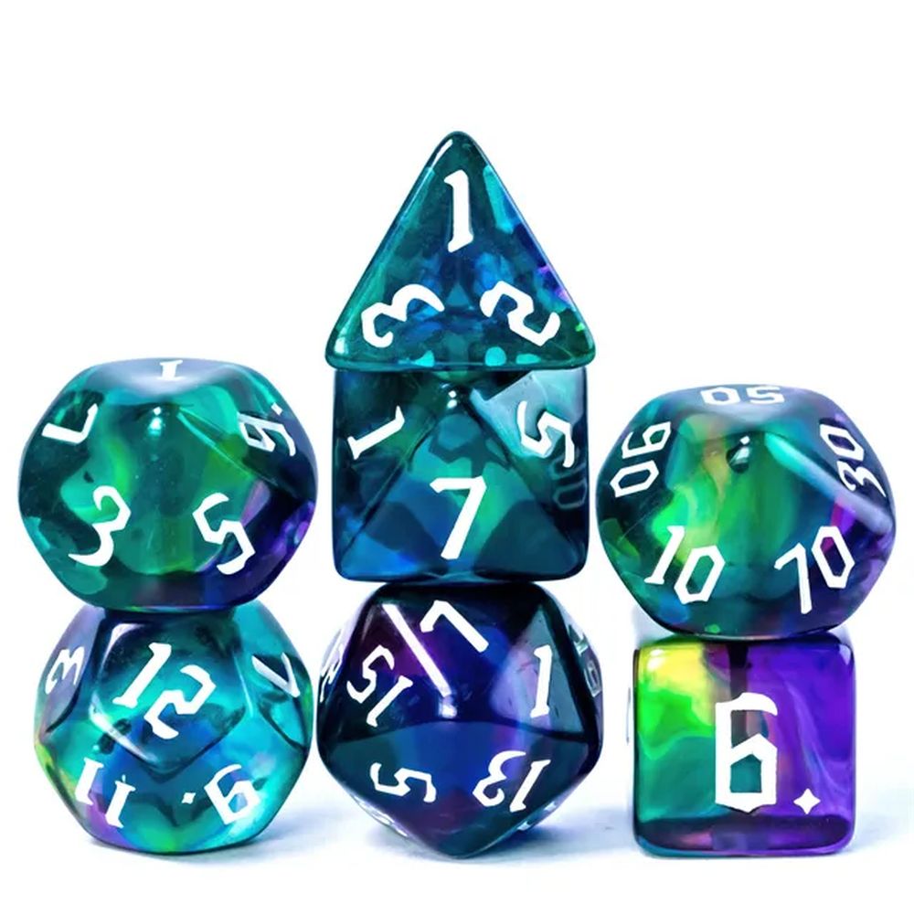 Wyrmshade Purple & Turquoise Blend Dice Set for Dungeons & Dragons